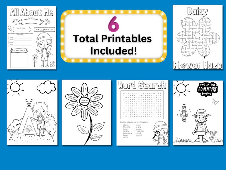 Printable All About Me Scout Activity, Editable New Member Introduction ...