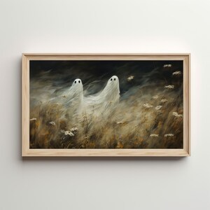Halloween Frame TV Art | Ghosts art for frame TV | Neutral Tones | 16:9 Aspect Ratio TV Art | Halloween art | Digital download
