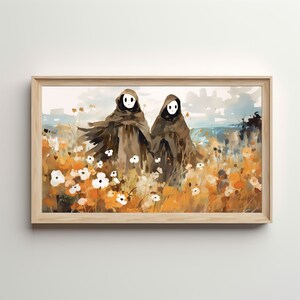 Halloween Frame TV Art | Ghosts art for frame TV | Neutral Tones | 16:9 Aspect Ratio TV Art | Halloween art | Digital download