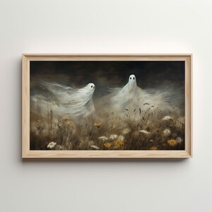 Halloween Frame TV Art | Ghosts art for frame TV | Neutral Tones | 16:9 Aspect Ratio TV Art | Halloween art | Digital download