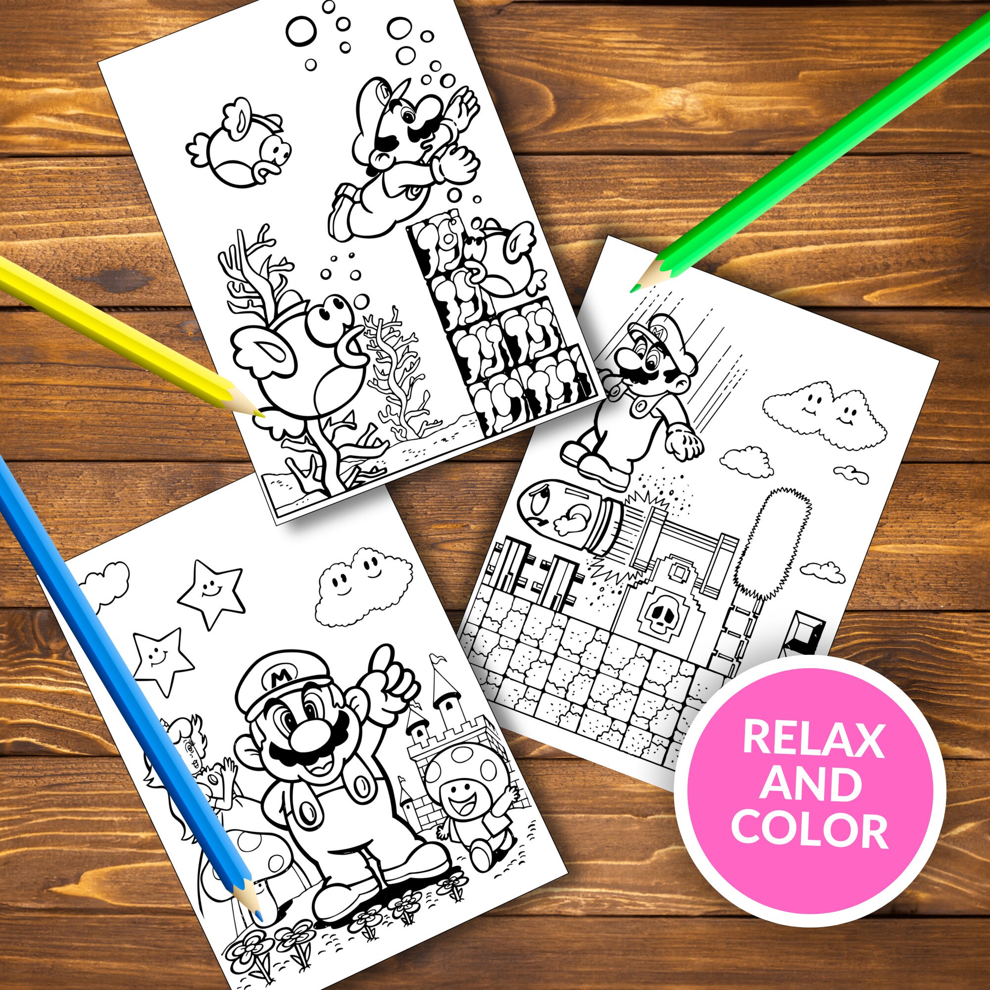 Mario Printable Coloring Pages, Mario Coloring Book, Easy and Pretty ...