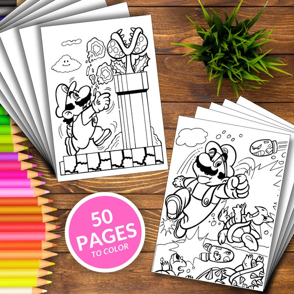 Mario Printable Coloring Pages, Mario Coloring Book, Easy And Pretty Designs, Relax And Color