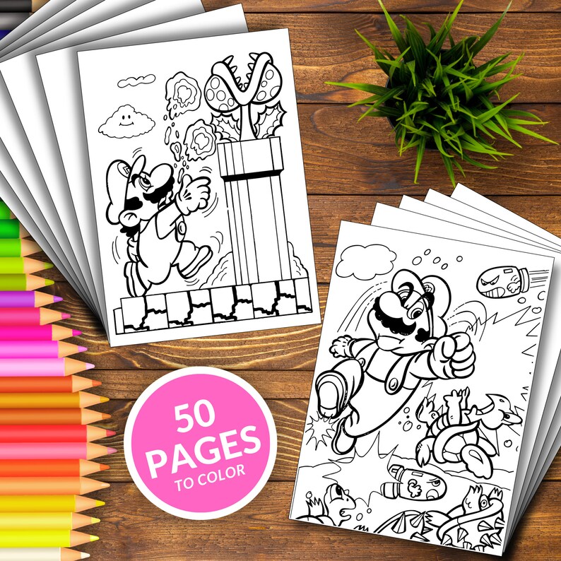 Mario Printable Coloring Pages, Mario Coloring Book, Easy and Pretty ...
