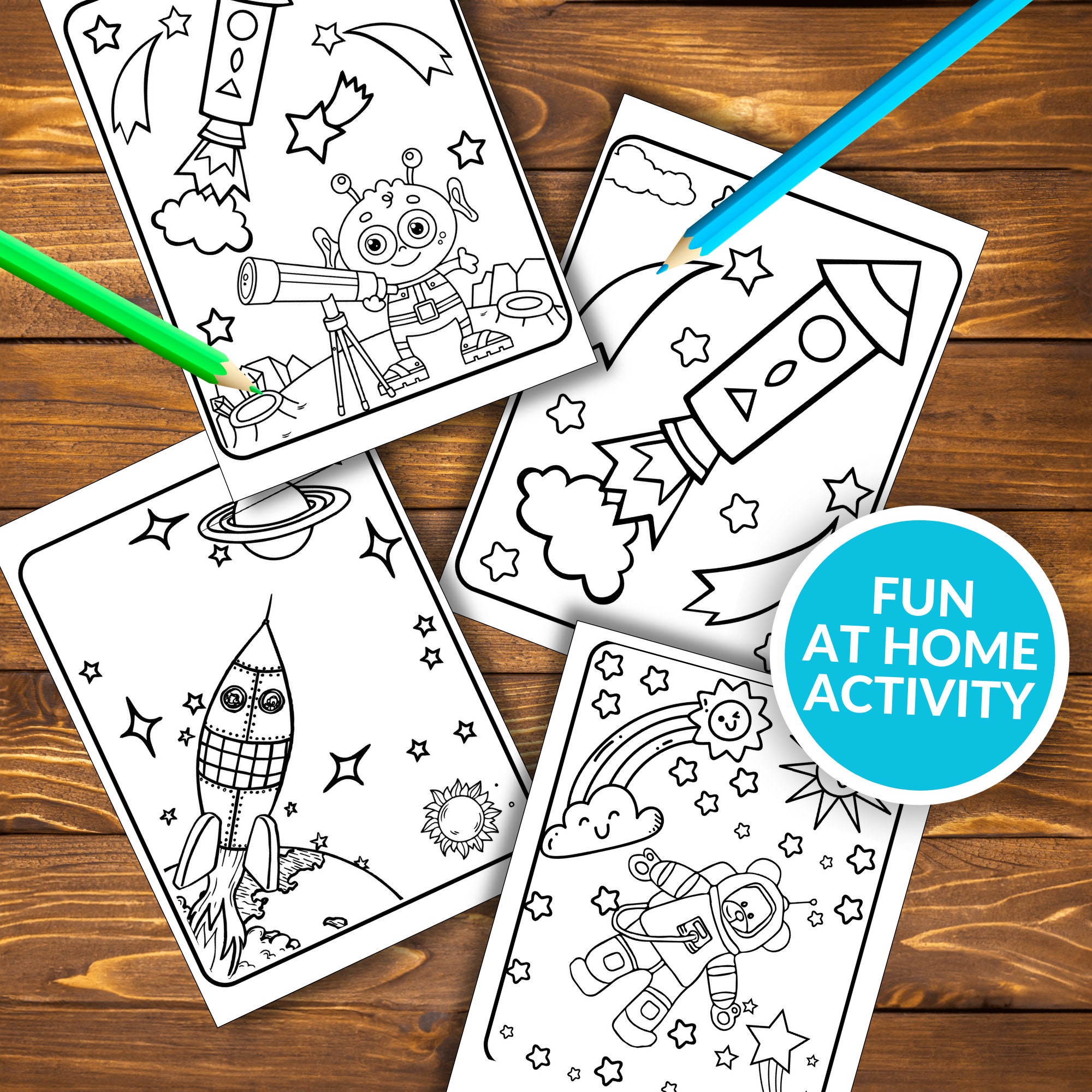 Space Printable Coloring Pages, Space Coloring Book, Easy and Pretty ...