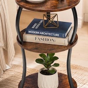 Rustic Round Side Table for Small Spaces