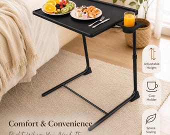 Mesa auxiliar ajustable para TV y soporte plegable para portátil