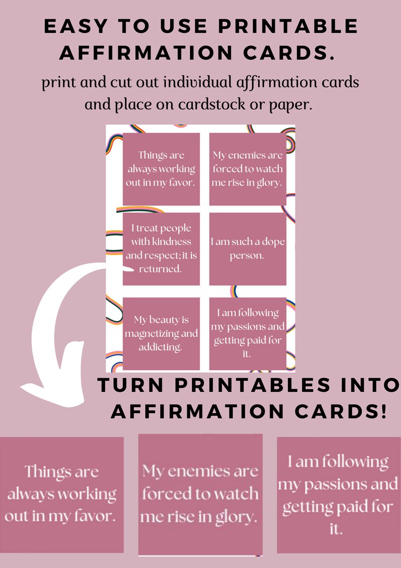 Affirmation Card Deck for Manifesting Your Dream Life Etsy