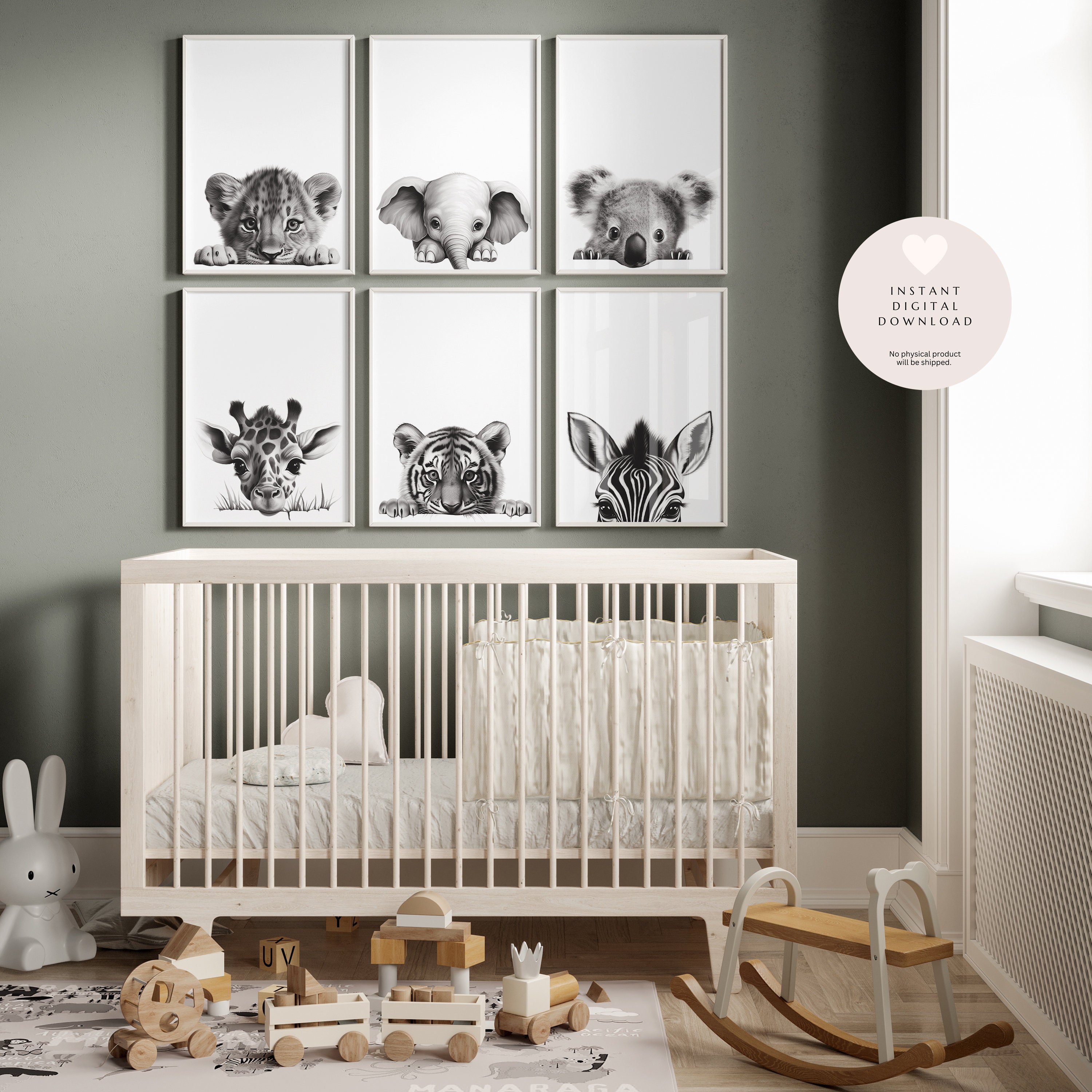 Nursery Animal Prints Black and White
