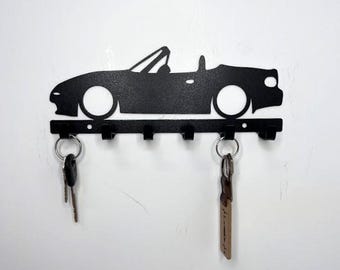 METAL Miata key holder | key wall organizer | Key rack | key hooks | Wall Key Holder Car Silhouette | Entryway key holder | key organizer