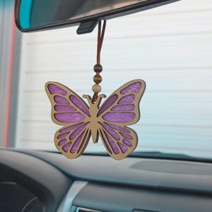 Natuurlijke boho auto luchtverfrisser - vlinder, etherische oliediffuser, eco-decor, auto hangende diffuser, autoverse producten