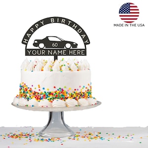 Topo de bolo de aniversário | Topo de bolo Honda Del Sol | Topo de bolo personalizado | Topo de carro temático de carro | Topo de bolo de aniversário de carro
