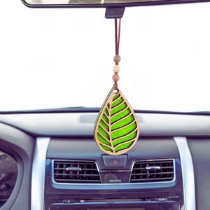 Natural Boho Car Air Freshener - Leaf , Essential Oil Diffuser, Eco Decor , Car Hanging Diffuser,  Car Freshies