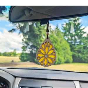 Natuurlijke boho auto luchtverfrisser - DAISY, etherische oliediffuser, eco-decor, auto hangende diffuser, autoverse producten,