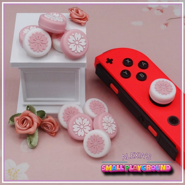 2 x Thumb grip Sakura Flowers to customize Joycon Nintendo Switch (Lite, Switch, OLED) Animal Crossing