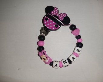 Pinza para chupete con cabeza de Minnie