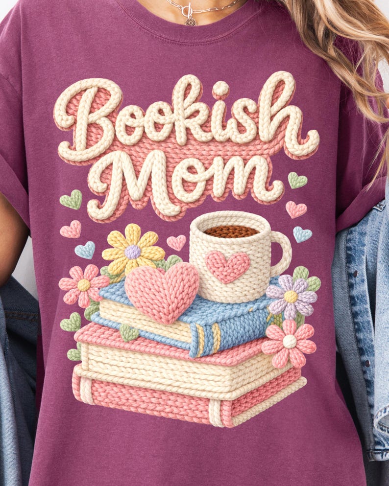 Bookish Mom PNG | Reading Mom Design | Coffee Books Sublimation PNG | Digital Download image 10