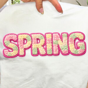 Spring PNG, Plush Letter Spring Design, Pastel Spring Text PNG, Cute Spring Clipart, Spring Shirt Design, Digital Download