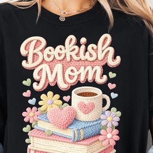 Bookish Mom PNG | Reading Mom Design | Coffee Books Sublimation PNG | Digital Download image 9