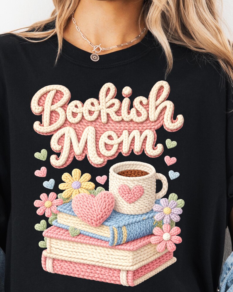 Bookish Mom PNG | Reading Mom Design | Coffee Books Sublimation PNG | Digital Download image 9