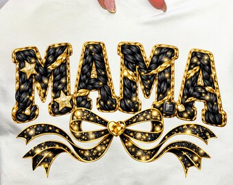 Gold Mama PNG, Leopard Mama Shirt Design, Mom Life Sublimation, Mother’s Day Gift PNG, T-shirt Design Download