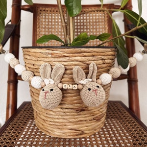 Kinderwagenketting met gehaakte dieren