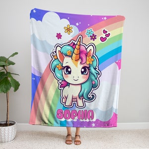 Unicorn Blanket Personalized Unicorn Blanket for Kids Magical Unicorn Blanket Baby Girl Custom Unicorn Blanket Unicorn Personalized Blanket