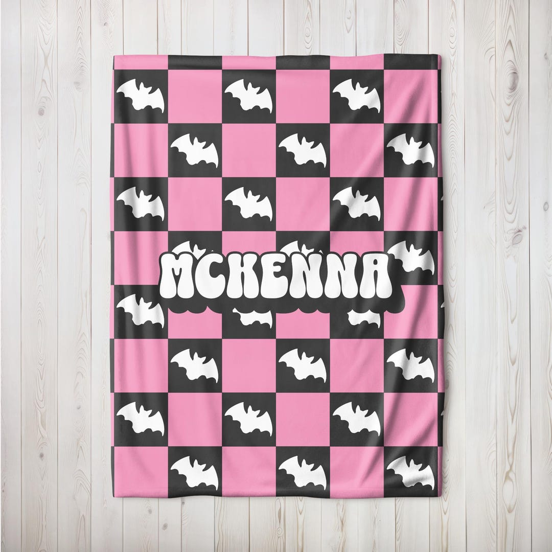 Bat Blanket Pattern Bat Blanket Customized Checkered Bat Blanket Pattern Halloween Baby Bat ...