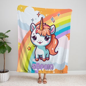 Unicorn Blanket Personalized Unicorn Blanket for Kids Magical Unicorn Blanket Baby Girl Custom Unicorn Blanket Unicorn Personalized Blanket