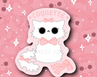 Gato Coquete - Adesivo 2”x2”