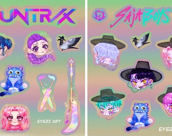 K-POP DEMON HUNTERS: stickervellen van 5 x 6,5 inch