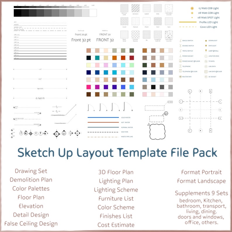 Sketch up Layout Template FREE GIFT Etsy Sketch up Layout Template FREE GIFT Etsy