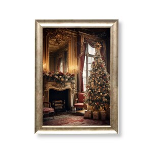 Impresión del árbol de Navidad, decoración de Navidad, Navidad imprimible, arte de la pared de Navidad, decoración de la pared de Navidad decoración rústica de vacaciones, Navidad vintage