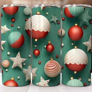 3D Christmas Tumbler Wrap, Sublimation, 20 oz Skinny Tumbler Sublimation Design Digital Download PNG Instant DIGITAL ONLY