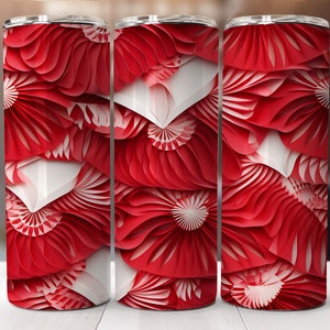 3D Christmas Tumbler Wrap, Sublimation, 20 oz Skinny Tumbler Sublimation Design Digital Download PNG Instant DIGITAL ONLY