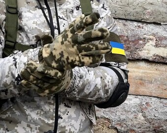 Guantes tácticos de Ucrania, guantes de camuflaje, guantes militares, guantes de píxel, color de las Fuerzas Armadas de Ucrania Pixel mm-14