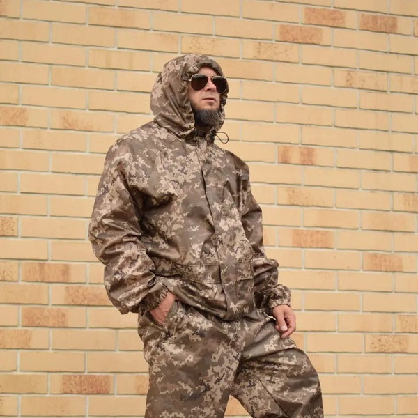 Army raincoat pixel military camouflage Military Ukrainian Armed Forces color Pixel mm-14