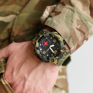 Ukrainian Military watches, men's watches, watches with an alarm clock Army watches with the coat of arms of the ZSU Water resistant