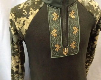 Ubaks tactical fleece embroidered Pixel Jacket camouflage Military Ukrainian Armed Forces color Pixel mm-14