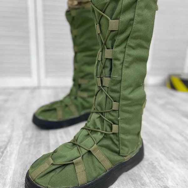 Ukrainian waterproof covers boots, Tactical insulated ganaches in camouflage, Waterproof covers boots, Waterproof covers shoes Oliva