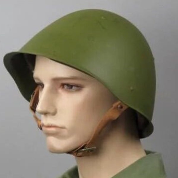 Non utilisé, casque Ssh68 authentique URSS Soldat Armée WW2 Surplus militaire Tête Protéger vintage