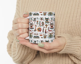 Taza de cerámica con forma de gato, diseño único, ideal para amantes de los gatos