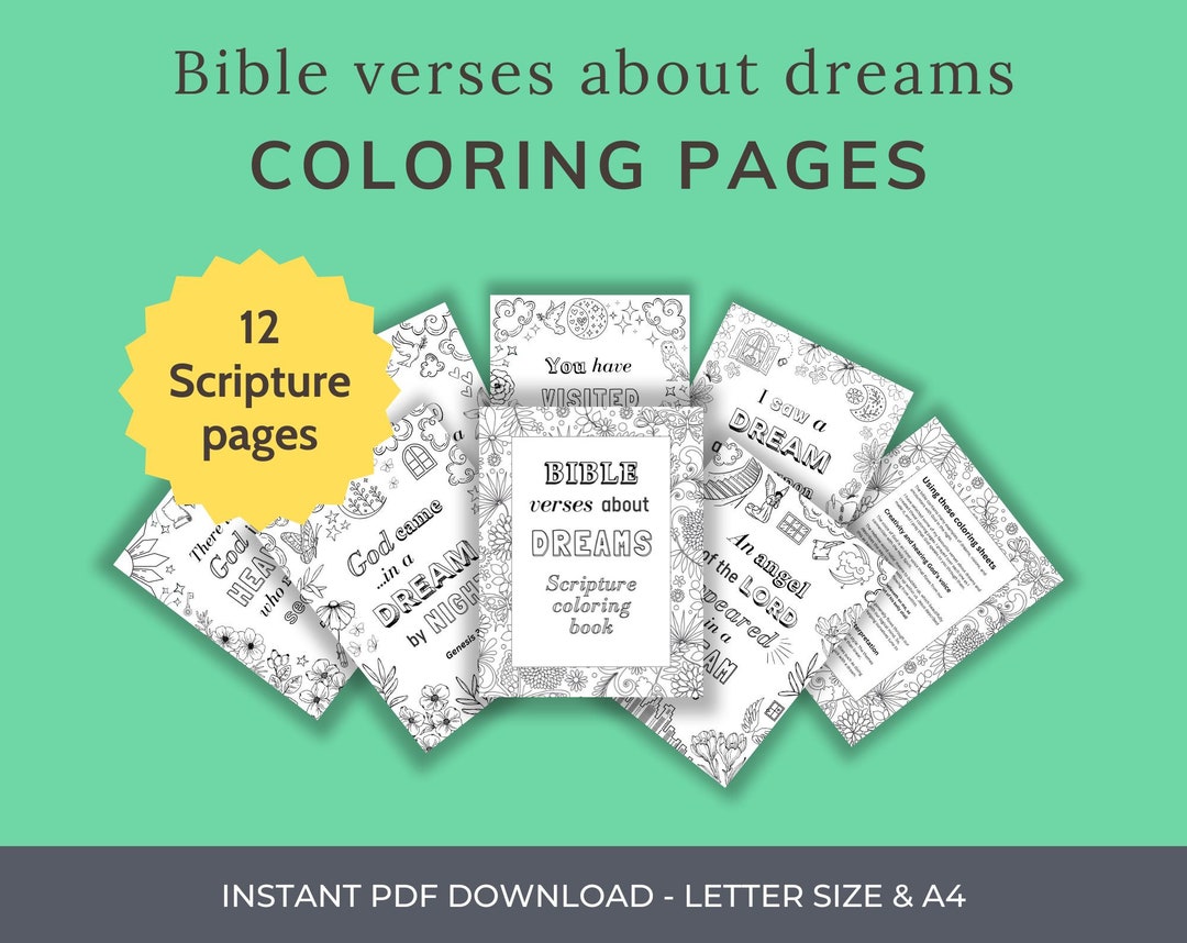Bible Verses About Dreams COLORING PAGES, Digital Pdf, Printable ...