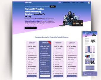 WordPress Theme | Elementor Website Template | Business Theme for services, subscriptions and TV | Ecommerce Website | Sales Page