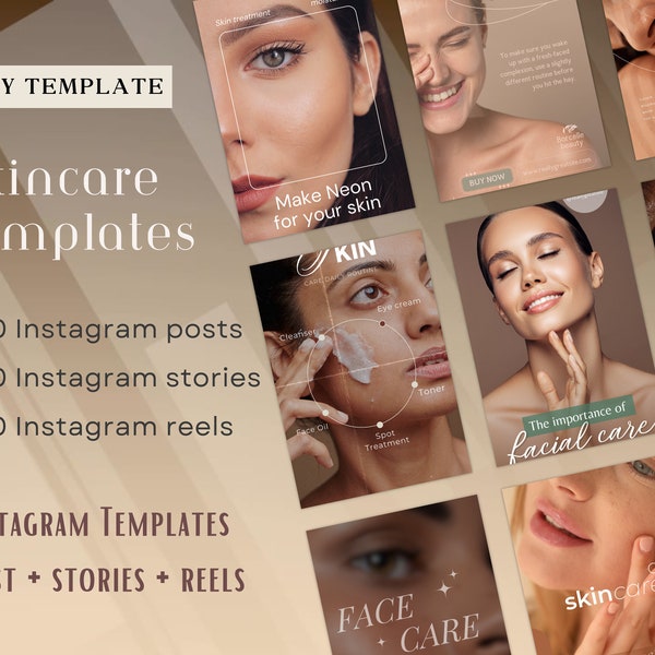 Skincare reels for skin clinic Canva Template Permanent Makeup skincare Microblading Instagram Templates PMU Instagram skincare Post
