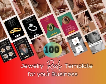 100 Jewelry Reels Bundle - Instant Downloads, Canva Template, and Reels Templates