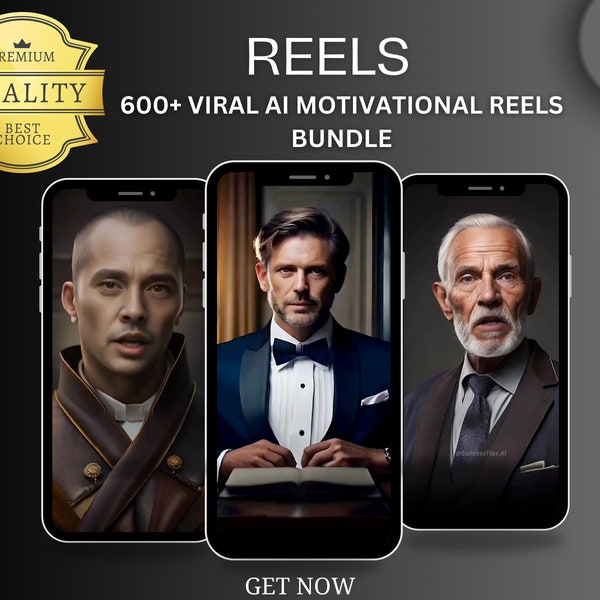 600+ AI—Ready to Use Motivational—Reel Bundle for Your Instagram, Youtube, Tik Tok. Editable AI Reels Bundle | AI Motivational Reels.