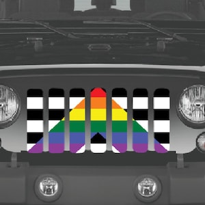 Ally Flag Grille Insert for Wrangler or Gladiator 1976-2023 Cj Yj Tj Lj Jk Jku Jl Jlu Jt