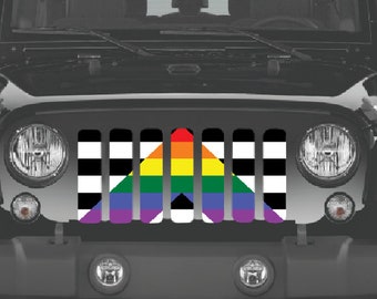 Ally Flag Grille Insert for Wrangler or Gladiator 1976-2023 Cj Yj Tj Lj Jk Jku Jl Jlu Jt