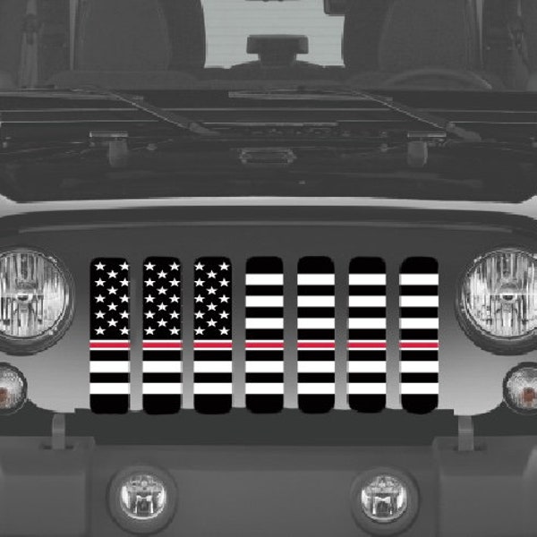 Black and White American Corrections Nurse Stripe Grille Insert for Wrangler or Gladiator 1976-2023 Cj Yj Tj Lj Jk Jku Jl Jlu Jt