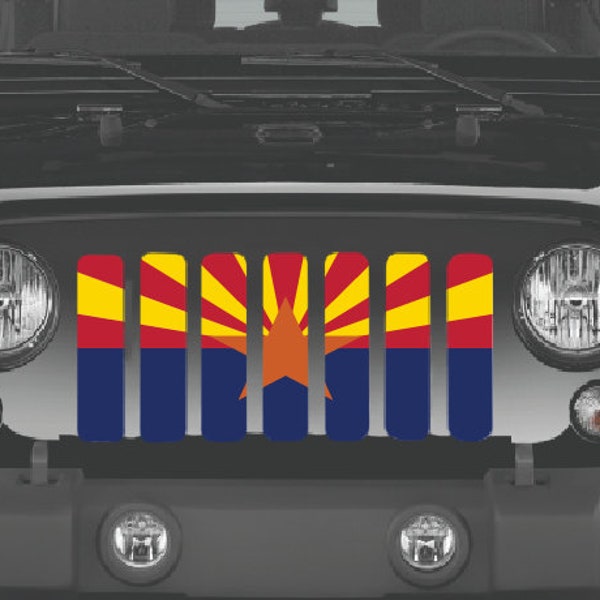 Arizona State Flag Grille Insert for Wrangler or Gladiator 1976-2023 Cj Yj Tj Lj Jk Jku Jl Jlu Jt